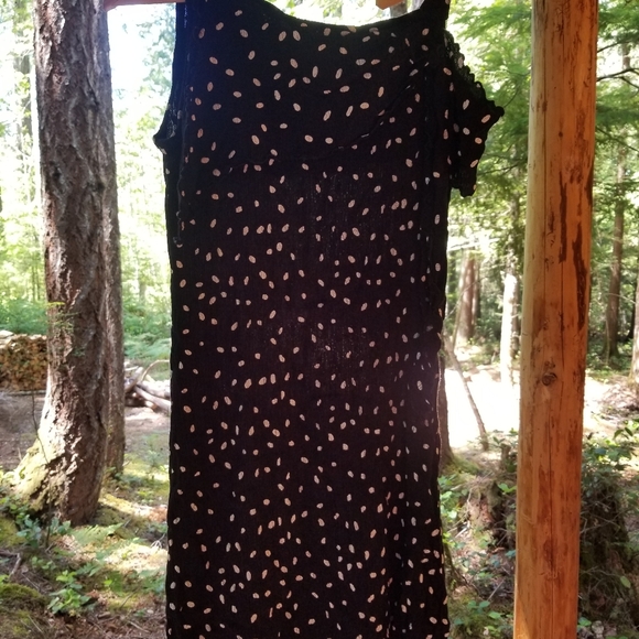 Midi Asymmetrical Polka Dot Scoop Neck Strap Dress Impasia Medium Black White - Picture 6 of 10